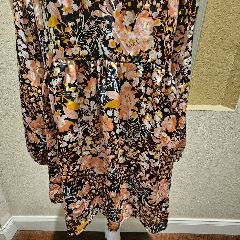 Melloday M Tiered Floral Boho Mini Dress Garden Western Baby Doll Romantic Retro - Picture 6 of 7